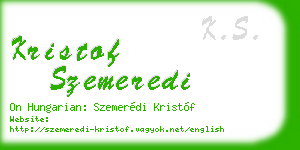kristof szemeredi business card