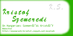 kristof szemeredi business card